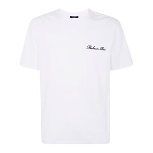 Balmain Men "Balmain Signature" Embroidered T Shirt Regular Fit